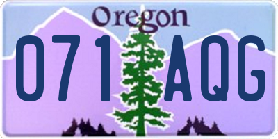 OR license plate 071AQG