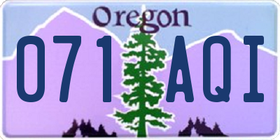 OR license plate 071AQI
