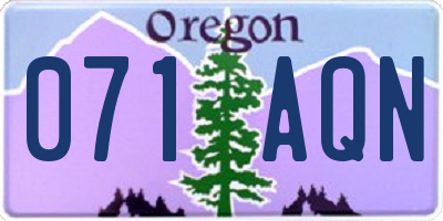 OR license plate 071AQN