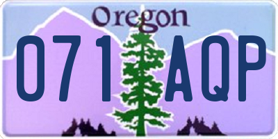 OR license plate 071AQP