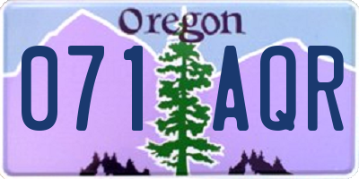 OR license plate 071AQR