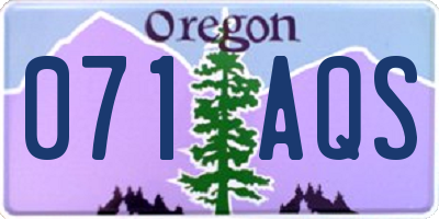 OR license plate 071AQS
