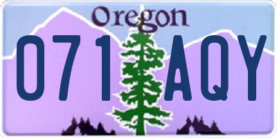 OR license plate 071AQY