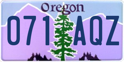 OR license plate 071AQZ