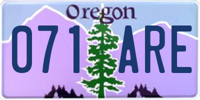 OR license plate 071ARE