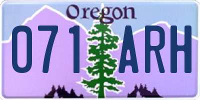 OR license plate 071ARH