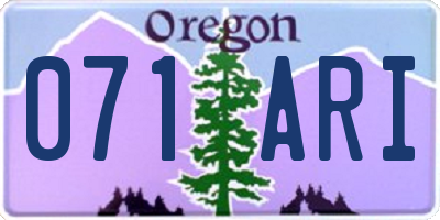 OR license plate 071ARI