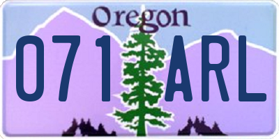 OR license plate 071ARL