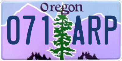 OR license plate 071ARP