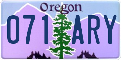 OR license plate 071ARY