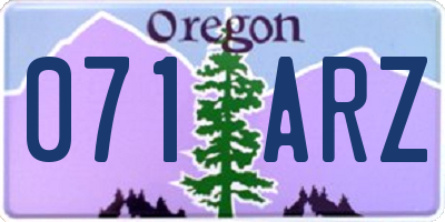 OR license plate 071ARZ