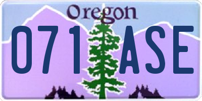 OR license plate 071ASE