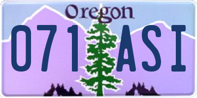 OR license plate 071ASI
