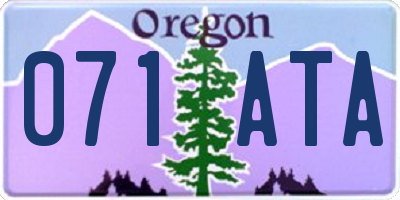 OR license plate 071ATA