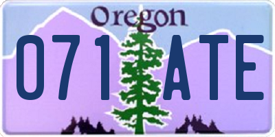 OR license plate 071ATE