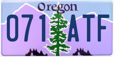 OR license plate 071ATF