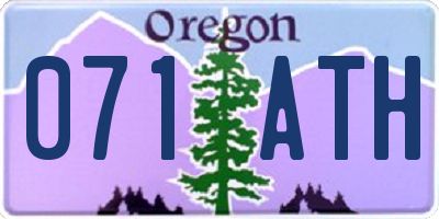 OR license plate 071ATH
