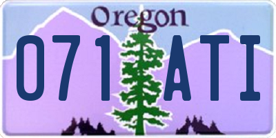 OR license plate 071ATI