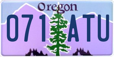 OR license plate 071ATU