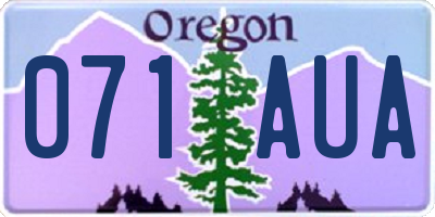 OR license plate 071AUA