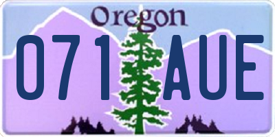 OR license plate 071AUE