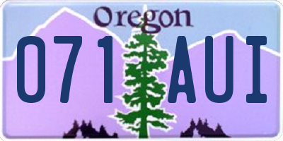 OR license plate 071AUI
