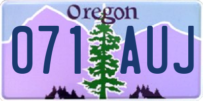 OR license plate 071AUJ