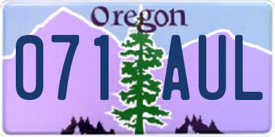 OR license plate 071AUL