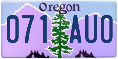 OR license plate 071AUO