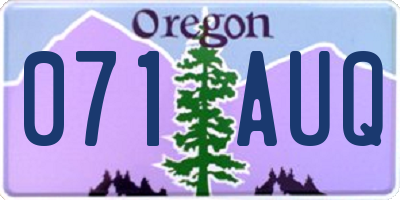 OR license plate 071AUQ