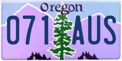 OR license plate 071AUS