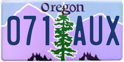 OR license plate 071AUX