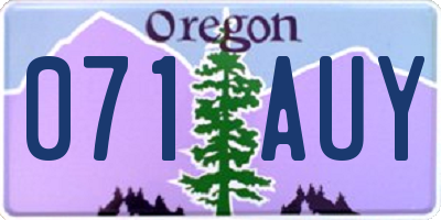 OR license plate 071AUY