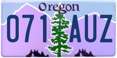 OR license plate 071AUZ