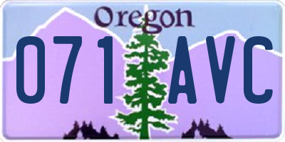 OR license plate 071AVC