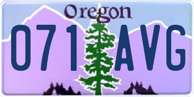 OR license plate 071AVG