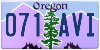 OR license plate 071AVI
