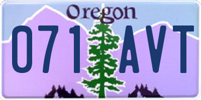 OR license plate 071AVT