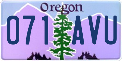 OR license plate 071AVU