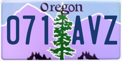 OR license plate 071AVZ