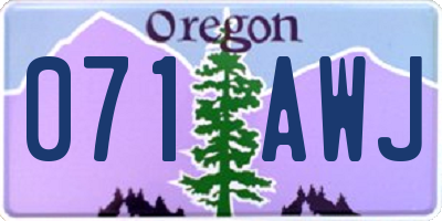 OR license plate 071AWJ