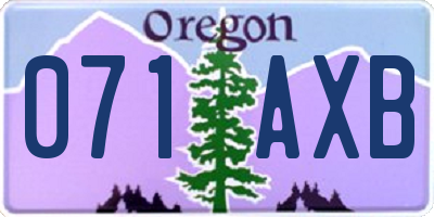 OR license plate 071AXB