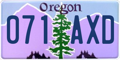 OR license plate 071AXD