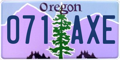 OR license plate 071AXE