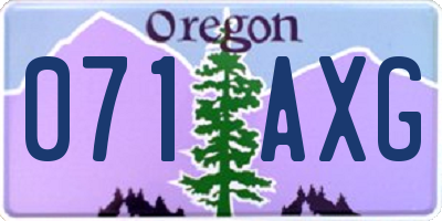 OR license plate 071AXG