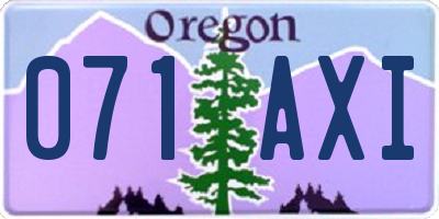 OR license plate 071AXI
