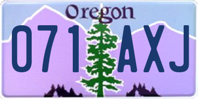 OR license plate 071AXJ