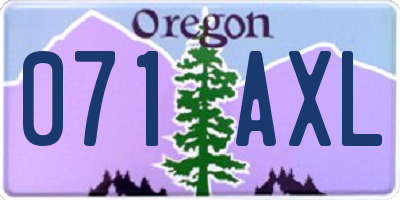 OR license plate 071AXL