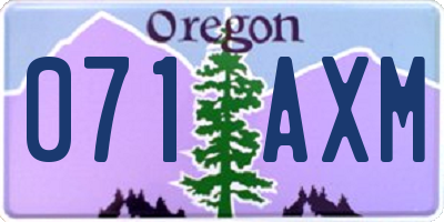 OR license plate 071AXM