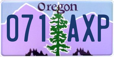 OR license plate 071AXP
